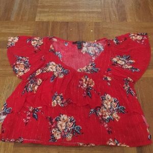 Forever 21 Floral Woven Top